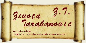 Života Tarabanović vizit kartica